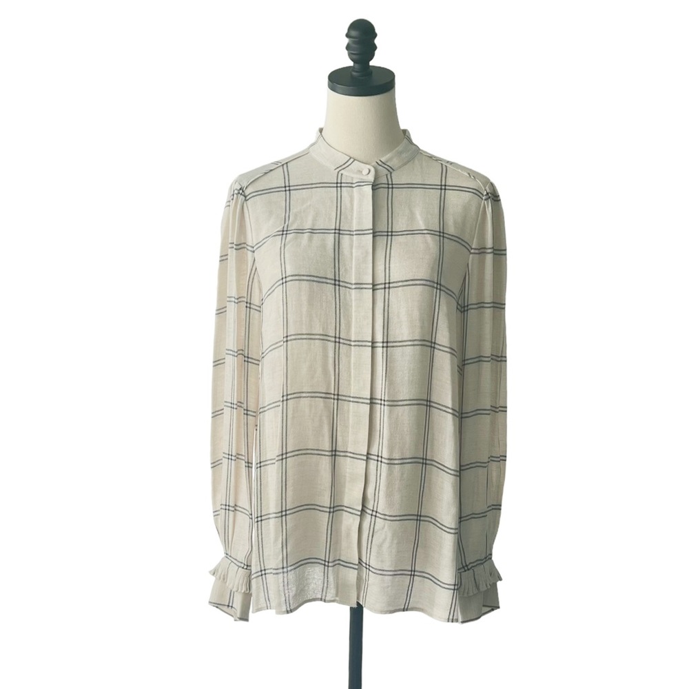 Kobi Halperin Catrina Windowpane Check Blouse | MEDIUM NWT - Picture 3 of 12
